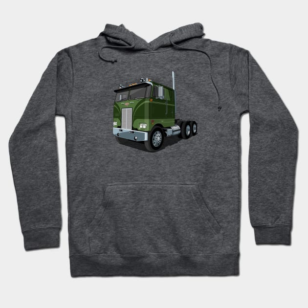 Peterbilt 352 Cabover Truck Hoodie by candcretro